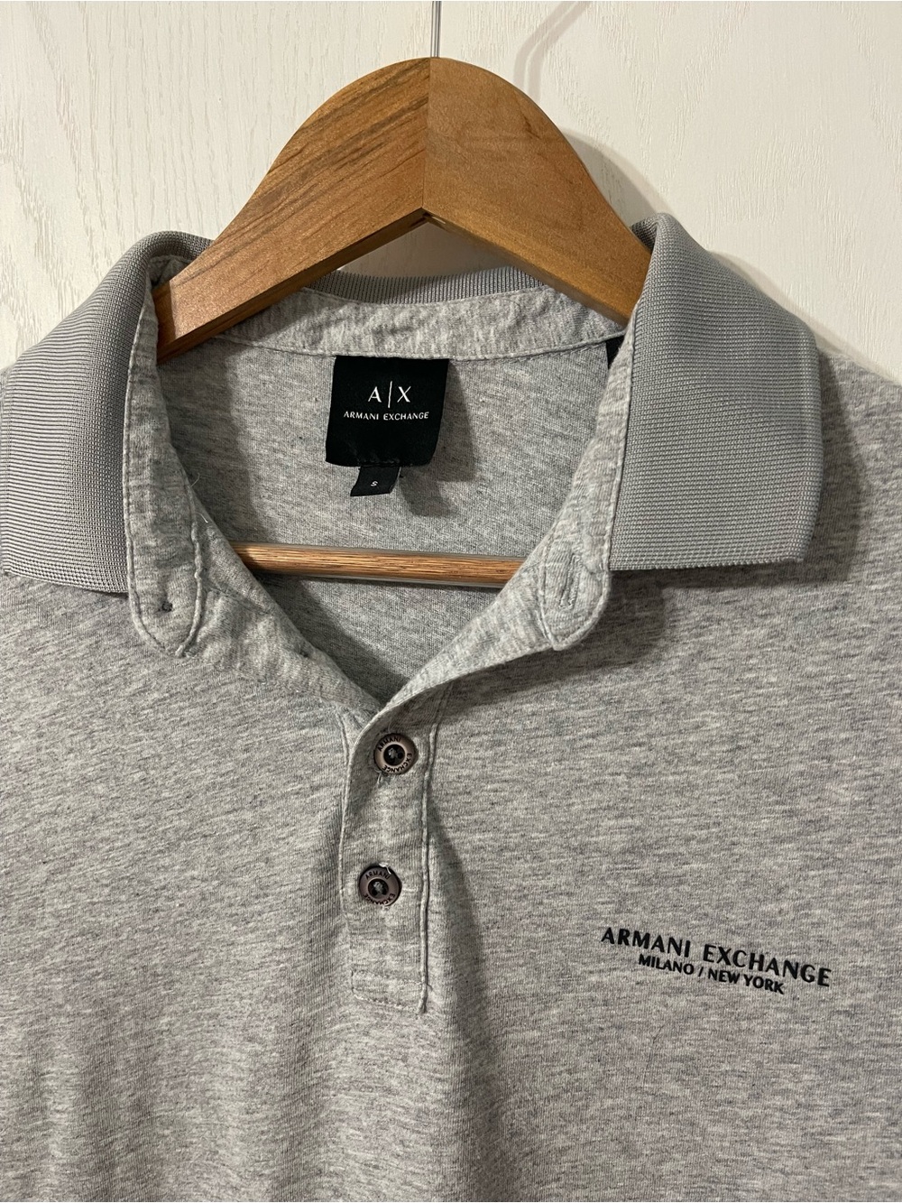 Armani Exchange Men's Light Gray Polo Shirt